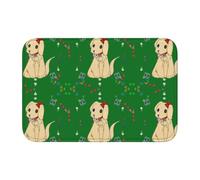 YYHWHJDE Tappetino antiscivolo e ispessito con immagine di cane in cartone animato sull'erba, adatto per bagni, camere da letto, tappetini lavabili 40,6 x 61 cm