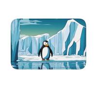 YYHWHJDE Tappetino antiscivolo e ispessito con immagine di pinguino antartide ghiaccio, adatto per bagni, camere da letto, tappetini lavabili 40,6 x 61 cm