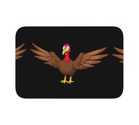 YYHWHJDE Tappetino antiscivolo e ispessito con immagine di tacchino che allarga le ali, adatto per bagni, camere da letto, tappetini lavabili 40,6 x 61 cm