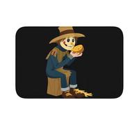 YYHWHJDE Tappetino antiscivolo e ispessito con immagine spaventapasseri che mangia pane adatto per bagni, camere da letto, tappetini lavabili 40,6 x 61 cm