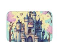 YYHWHJDE Tappetino antiscivolo e ispessito con motivo castello delle fiabe, adatto per bagni, camere da letto, tappetini lavabili 40,6 x 61 cm