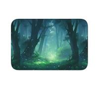 YYHWHJDE Tappetino antiscivolo e ispessito con motivo foresta verde nebbioso adatto per bagni, camere da letto, tappetini lavabili 40,6 x 61 cm