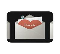 YYHWHJDE Tappetino antiscivolo e ispessito con motivo "I love you on the buste", adatto per bagni, camere da letto, tappetini lavabili 40,6 x 61 cm