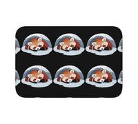 YYHWHJDE Tappetino antiscivolo ispessito con panda rosso che dorme nella grotta della neve, con stampe antiscivolo, facile da pulire, durevole, resistente allo sbiadimento, perfetto per bagno e bagno