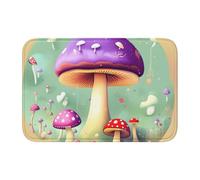 YYHWHJDE Tappetino antiscivolo ispessito con stampe di funghi viola, antiscivolo, facile da pulire, durevole, resistente allo sbiadimento, perfetto per bagno, 60 x 40 cm