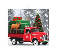 YYHWHJDE Tappetino assorbente da cucina con stampa di camion e alci, in microfibra super assorbente, antiscivolo di grandi dimensioni