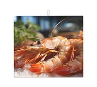 YYHWHJDE Tappetino assorbente da cucina stampato con gamberi, microfibra super assorbente, antiscivolo oversize
