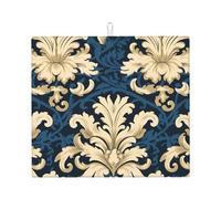 YYHWHJDE Tappetino assorbente da cucina stampato damascato, microfibra super assorbente, antiscivolo oversize