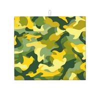 YYHWHJDE Tappetino assorbente da cucina stampato giallo e verde, in microfibra super assorbente, antiscivolo oversize