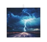 YYHWHJDE Tappetino assorbente da cucina stampato Lightning in a Flash, microfibra super assorbente, antiscivolo oversize