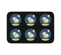 YYHWHJDE Tappetino in velluto con immagine di agnello e luna, per camera da letto, salotto, dormitorio, decorazione per la casa