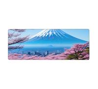 YYHWHJDE Tappetino per mouse con stampa del Monte Fuji all'inizio della primavera, tappetino per mouse extra large per computer, ufficio, tastiera da gioco, versione ispessita, 30,5 x 80 cm