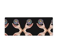 YYHWHJDE Tappetino per mouse con stampa di pianeta sul palmo della mano, extra large, 30,5 x 80 cm, per l'apprendimento del gioco in ufficio