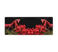 YYHWHJDE Tappetino per mouse con stampa mantide dalla coda lunga rossa, tappetino per mouse extra large per computer, ufficio, tastiera da gioco, versione ispessita, 30,5 x 80 cm