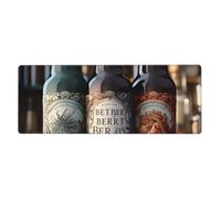 YYHWHJDE Tappetino per mouse extra large con 3 bottiglie di birra, per computer, ufficio, tastiera da gioco antiscivolo, versione ispessita, 30,5 x 80 cm