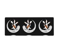 YYHWHJDE Tappetino per mouse extra large con coniglio che suona il violino sulla luna, forte adesione, durevole, bordo di bloccaggio preciso 30,5 x 80 cm