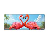 YYHWHJDE Tappetino per mouse extra large con due fenicotteri 30,5 x 80 cm per computer desktop, laptop, personal computer