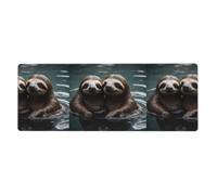 YYHWHJDE Tappetino per mouse extra large con due simpatici bradipi d'acqua, tappetino per mouse per computer, ufficio, tastiera da gioco, versione ispessita, 30,5 x 80 cm