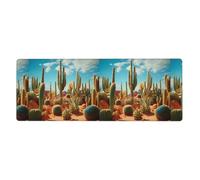 YYHWHJDE Tappetino per mouse extra large con immagine del territorio del cactus, tastiera da gioco antiscivolo per computer e ufficio, versione ispessita, 30,5 x 80 cm