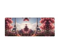 YYHWHJDE Tappetino per mouse extra large con immagine della Torre Eiffel di Parigi, per computer e ufficio, tastiera da gioco antiscivolo, versione ispessita, 30,5 x 80 cm