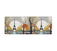YYHWHJDE Tappetino per mouse extra large con immagine di albero della città di Parigi, Torre Eiffel, tastiera da gioco antiscivolo per computer, ufficio, versione ispessita, 30,5 x 80 cm