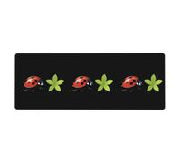 YYHWHJDE Tappetino per mouse extra large con immagine di coccinella e stella stellata, per computer e ufficio, tastiera da gioco antiscivolo, versione ispessita, 30,5 x 80 cm