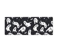 YYHWHJDE Tappetino per mouse extra large con immagine di fantasma nero e Halloween, tastiera da gioco antiscivolo per computer e ufficio, versione ispessita, 30,5 x 80 cm