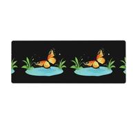 YYHWHJDE Tappetino per mouse extra large con immagine di farfalla nello stagno, tastiera da gioco antiscivolo per computer e ufficio, versione ispessita, 30,5 x 80 cm