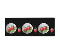 YYHWHJDE Tappetino per mouse extra large con immagine di fragole nello specchio, per computer e ufficio, tastiera da gioco antiscivolo, versione ispessita, 30,5 x 80 cm