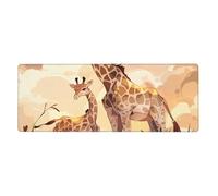 YYHWHJDE Tappetino per mouse extra large con immagine di giraffa madre e bambino, tastiera da gioco antiscivolo per computer e ufficio, versione ispessita, 30,5 x 80 cm