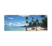 YYHWHJDE Tappetino per mouse extra large con immagine di palme Paradise Beach, tastiera antiscivolo da gioco per computer e ufficio, versione ispessita, 30,5 x 80 cm