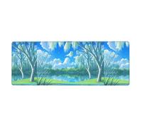 YYHWHJDE Tappetino per mouse extra large con immagine di salici sul lungomare, tastiera antiscivolo per computer e ufficio, versione ispessita, 30,5 x 80 cm