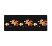 YYHWHJDE Tappetino per mouse extra large con immagine di scoiattolo che vola un aquilone, tastiera da gioco antiscivolo per computer e ufficio, versione ispessita, 30,5 x 80 cm
