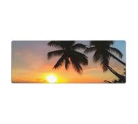 YYHWHJDE Tappetino per mouse extra large con immagine di tramonto sulla spiaggia, tastiera da gioco antiscivolo per computer e ufficio, versione ispessita, 30,5 x 80 cm
