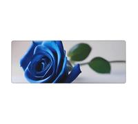 YYHWHJDE Tappetino per mouse extra large con immagine di una bella rosa blu, tastiera da gioco antiscivolo per computer, ufficio, versione ispessita, 30,5 x 80 cm