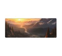 YYHWHJDE Tappetino per mouse extra large con motivo alba montagna, tastiera antiscivolo da gioco per computer e ufficio, versione ispessita, 30,5 x 80 cm