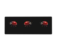 YYHWHJDE Tappetino per mouse extra large con motivo coccinella rossa sette stelle, forte adesione, durevole, bordo di bloccaggio preciso 30,5 x 80 cm