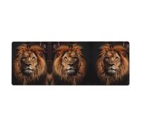 YYHWHJDE Tappetino per mouse extra large con motivo The Lion'S Gaze con forte adesione, durevole, bordo di bloccaggio preciso 30,5 x 80 cm