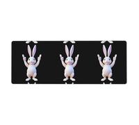 YYHWHJDE Tappetino per mouse extra large con motivo "The Rabbit Referee Who Cheers", tastiera da gioco antiscivolo per computer e ufficio, versione ispessita, 30,5 x 80 cm