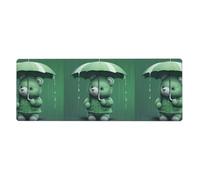 YYHWHJDE Tappetino per mouse extra large con orso verde che tiene un ombrello, tappetino per mouse per computer, ufficio, tastiera da gioco, versione ispessita, 30,5 x 80 cm