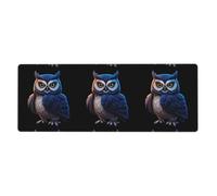 YYHWHJDE Tappetino per mouse extra large con scritta "The Owl That Never Sleeps", per computer e ufficio, tastiera da gioco antiscivolo, versione ispessita, 30,5 x 80 cm
