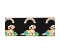 YYHWHJDE Tappetino per mouse extra large con stampa cucciolo sotto l'arcobaleno, per computer, ufficio, tastiera da gioco, versione ispessita, 30,5 x 80 cm