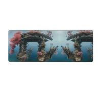 YYHWHJDE Tappetino per mouse extra large con stampa di architettura sottomarina, per computer, ufficio, tastiera da gioco, versione ispessita, 30,5 x 80 cm