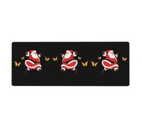 YYHWHJDE Tappetino per mouse extra large con stampa di Babbo Natale che insegue farfalle, 30,5 x 80 cm, per l'apprendimento del gioco in ufficio