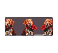YYHWHJDE Tappetino per mouse extra large con stampa di cani gentleman-like, per computer, ufficio, tastiera da gioco, versione ispessita, 30,5 x 80 cm