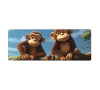 YYHWHJDE Tappetino per mouse extra large con stampa di due scimmie, per computer, ufficio, tastiera da gioco, versione ispessita, 30,5 x 80 cm