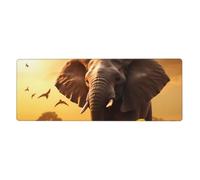 YYHWHJDE Tappetino per mouse extra large con stampa di elefanti e girasoli, per computer, ufficio, tastiera da gioco, versione ispessita, 30,5 x 80 cm