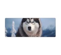 YYHWHJDE Tappetino per mouse extra large con stampa di husky siberiano, per computer, ufficio, tastiera da gioco, versione ispessita, 30,5 x 80 cm