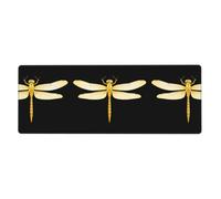 YYHWHJDE Tappetino per mouse extra large con stampa di libellula in appassimento dorato tappetino per mouse per computer tastiera da gioco versione ispessita 30,5 x 80 cm