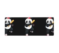 YYHWHJDE Tappetino per mouse extra large con stampa di panda che gioca a baseball, per computer, ufficio, tastiera da gioco, versione ispessita, 30,5 x 80 cm